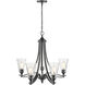 Natalie 5 Light 27.75 inch Matte Black Chandelier Ceiling Light